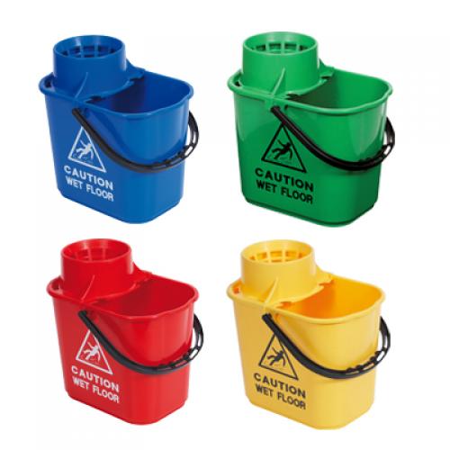 Mop Bucket Plastic Heavy Duty 15lt      - R/B/Y/G