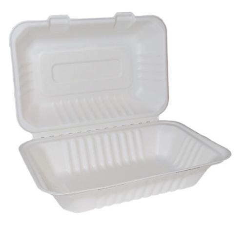 Bagasse Clamshell Large 9x6''           D06003