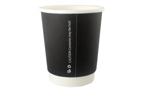 Double Wall Hot Cup Matt Black 12oz     D04003