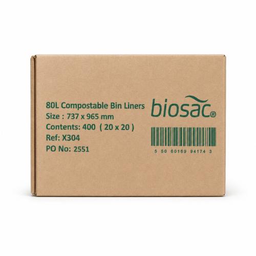 Compostable Sack 17x32x39''             80lt                                    X304