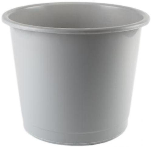 Plastic Waste Paper Bin 14lt            Silver/Grey