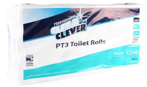 Clean & Clever Toilet Roll PT3          2ply White                              105899