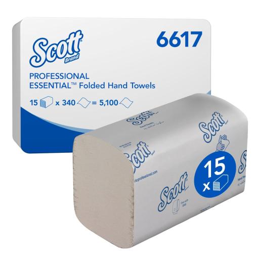 Scott Essential Hand Towel 6617         1ply White