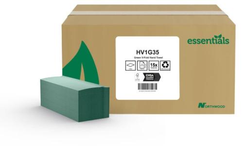 Interfold Towel 1ply Green              HV1G35X