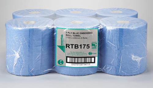 Embossed Rolltowel 2ply Blue            RTB175N