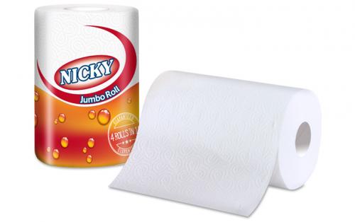 Nicky Jumbo Kitchen Roll                2ply White                              416372