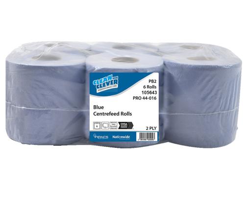 Wypall L20 Essential Centrefeed Roll    2ply Blue                               7277
