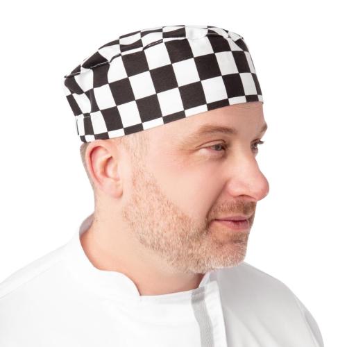 Whites Skull Cap Big Black Check Polycotton - One Size