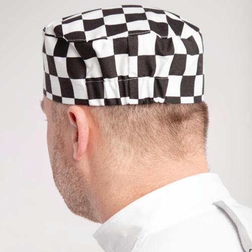 Whites Skull Cap Big Black Check Polycotton - One Size