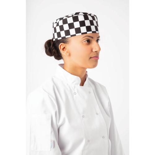 Whites Skull Cap Big Black Check Polycotton - One Size