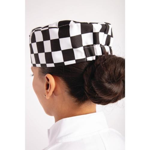 Whites Skull Cap Big Black Check Polycotton - One Size