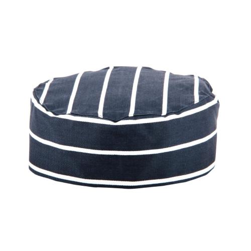 Whites Skull Cap Butchers Stripe Blue Polycotton - One Size