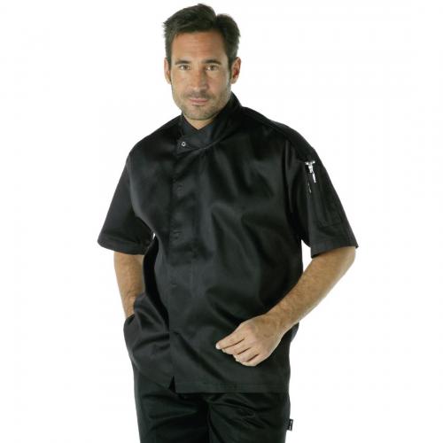 Chef Works Tours CoolVent Chefs Jacket Short Sleeve Black - Size S