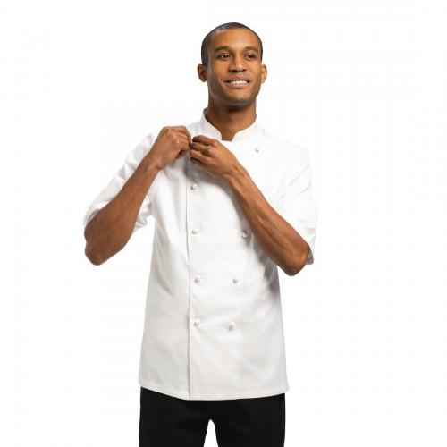 Chef Works Capri Executive White S/S Chef Jacket Egyptian Cotton - Size 46 (B2B)