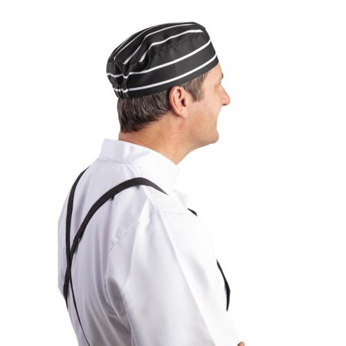 Butchers Stripe Skull Cap Black