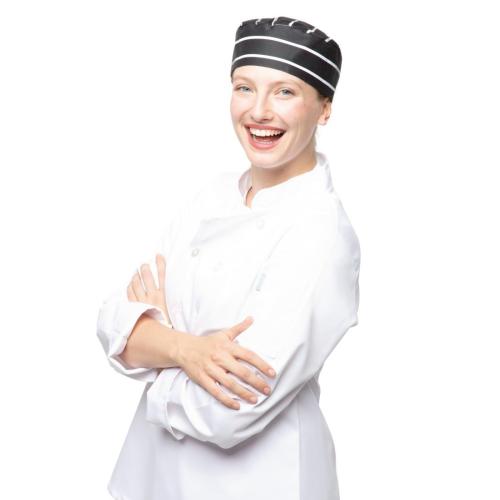 Butchers Stripe Skull Cap Black