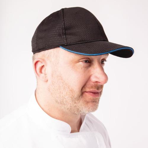 Chef Works Cool Vent Chef Works Baseball Cap Blue Trim One Size