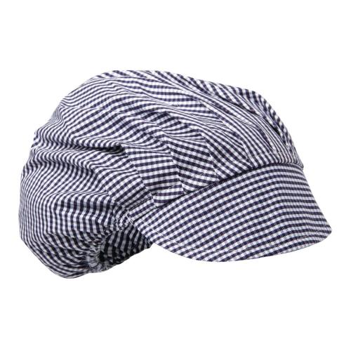 Whites Peaked Hat - Blue Check