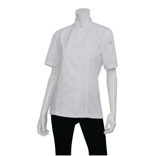 Chef Works Womens Light Weight S/S Zip Coat White - Size L (Direct)