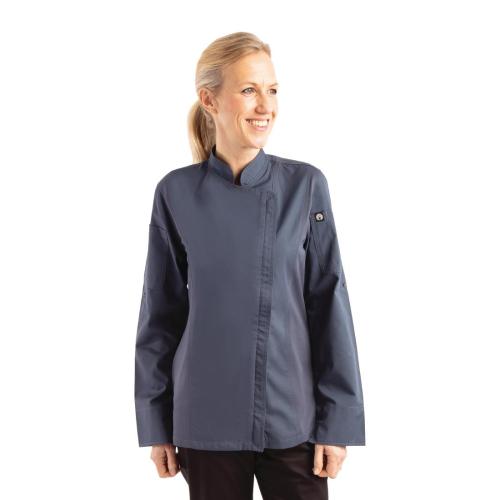 Chef Works Womens Hartford Lightweight L/S Zip Coat Blue - Size L (Direct)