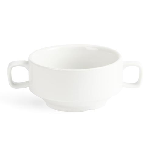 Olympia Whiteware Soup Bowl with Handles - 400ml 13 1/2fl oz (Box 6)