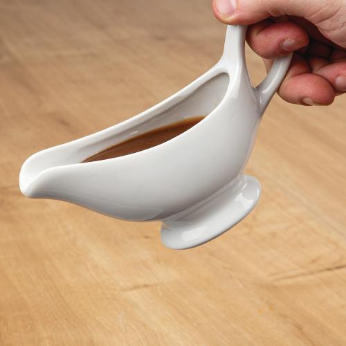 Olympia Whiteware Gravy Boat - 180ml 6 1/10fl oz (Box 6)