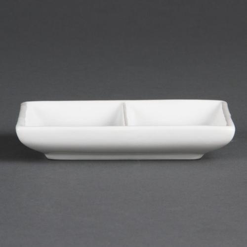 Olympia Whiteware 2 Section Dish - 6x10cm 2 1/2x4" (Box 12)