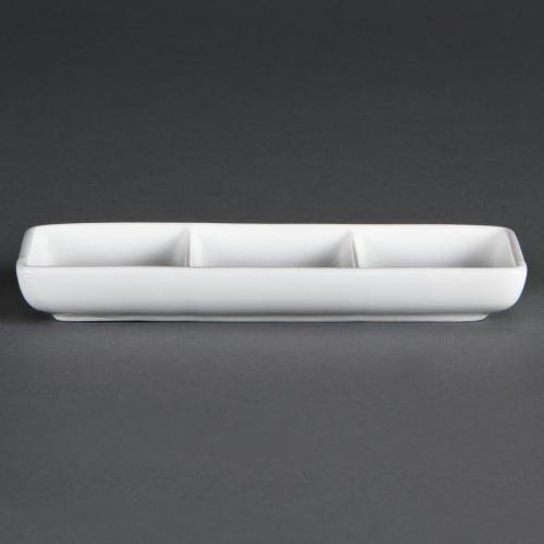 Olympia Whiteware 3 section Dish - 60x150mm (Box 12)