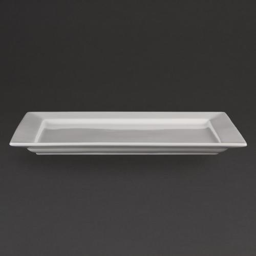 Olympia Whiteware Wide Rim Rectangular Platter - 400x295mm
