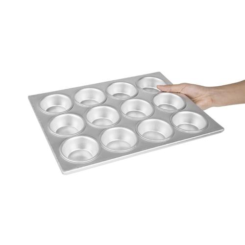 Vogue Aluminium Muffin Tray 12 Hole - 360x280x30mm 14x11x1 1/4"