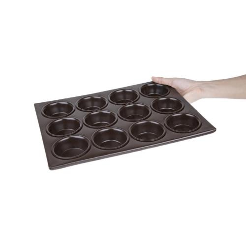 Vogue Muffin Tray Non-Stick Aluminium - 360x280x30mm 14 1/4x11x1" (12 Hole)