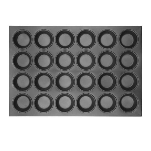 Vogue Non Stick Muffin Tray Aluminium - 360x525x35mm 14x20 1/2x1 1/4" (24 Hole)