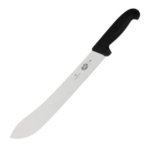 Victorinox Fibrox Black Handle Safety Nose Slaughter and Butcher's Knife - 31cm