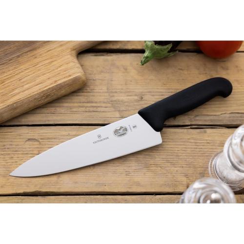 Victorinox Fibrox Black Handle Carving Knife Extra Broad Blade - 20cm