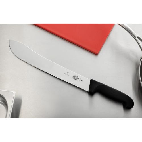 Victorinox Fibrox Black Handle Safety Nose Slaughter and Butcher's Knife - 31cm