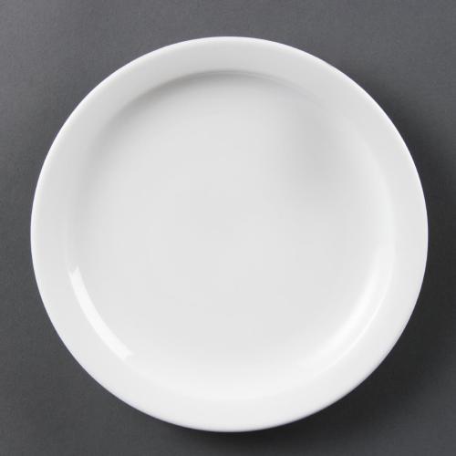 Olympia Whiteware Narrow Rimmed Plate - 200mm (Box 12)