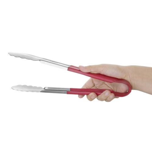 EDLP Hygiplas Colour Coded Serving Tong Red - 300mm