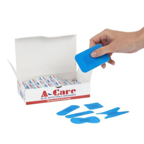 Blue Detectable Plasters Assorted (Pack 100)