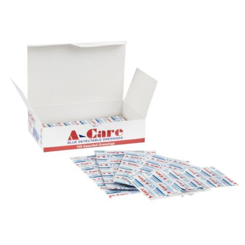 Blue Detectable Plasters Assorted (Pack 100)
