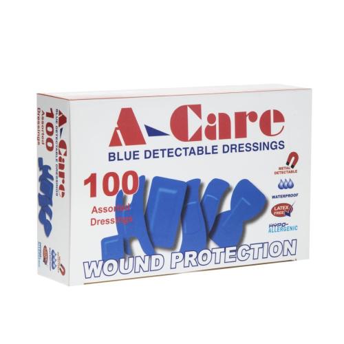 Blue Detectable Plasters Assorted (Pack 100)