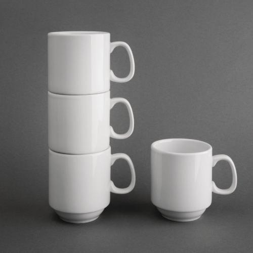 Olympia Whiteware Stacking Mug - 284ml 9 3/5fl oz (Box 12)