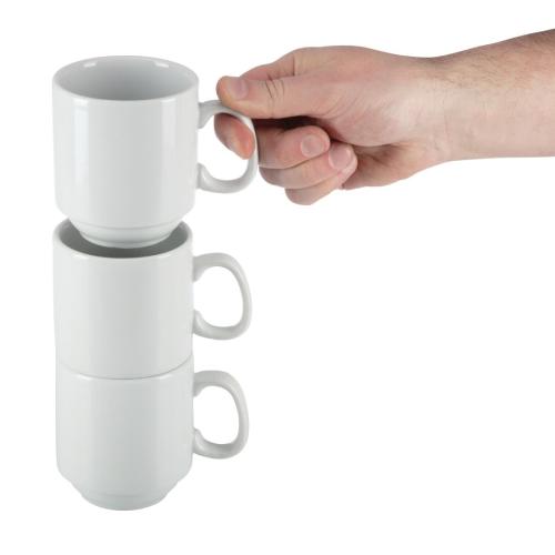 Olympia Whiteware Stacking Mug - 284ml 9 3/5fl oz (Box 12)