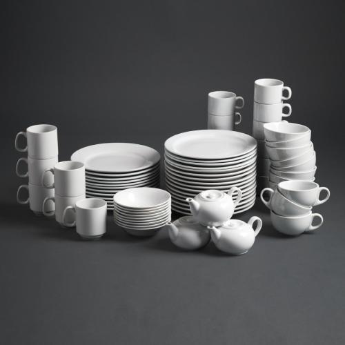 Olympia Whiteware Teacup Stackable - 200ml 6 7/10fl oz (Box 12)