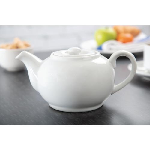 Olympia Whiteware Teapot - 4cup 876ml 30fl oz (Box 4)