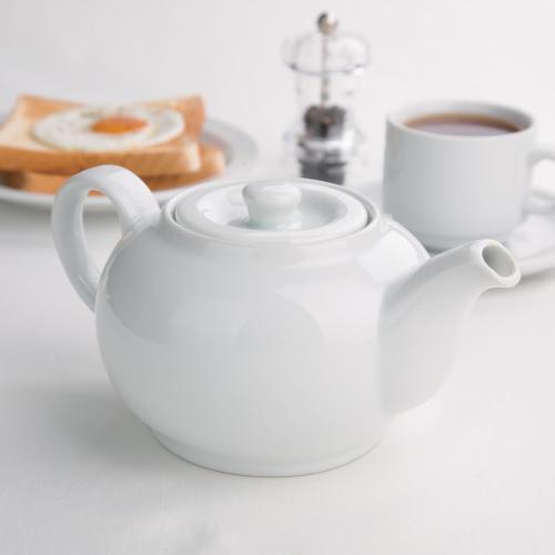 Olympia Whiteware Teapot - 4cup 876ml 30fl oz (Box 4)