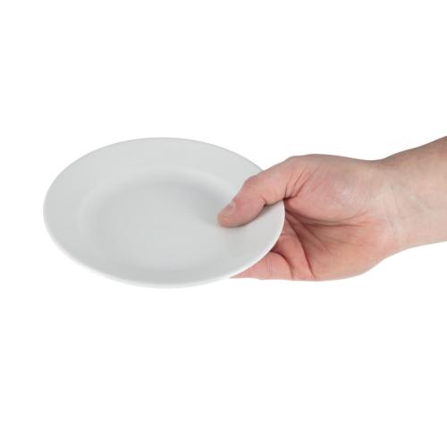 Olympia Whiteware Wide Rimmed Plate - 165mm (Box 12)