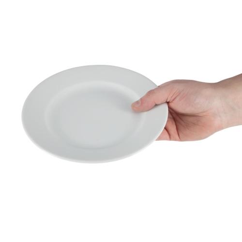 Olympia Whiteware Wide Rimmed Plate - 200mm (Box 12)