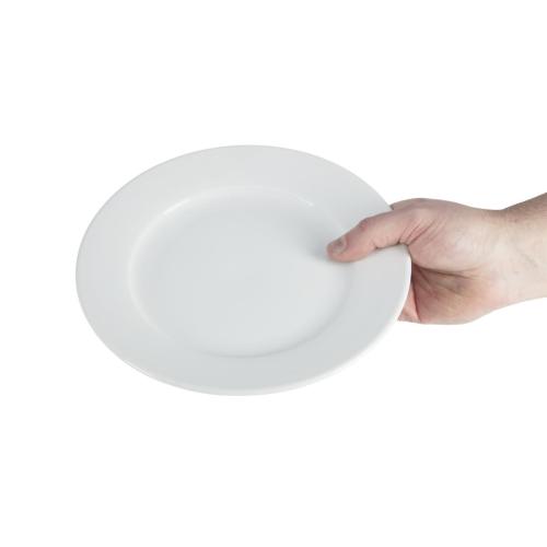 Olympia Whiteware Wide Rimmed Plate - 230mm (Box 12)