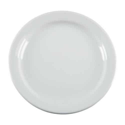 Olympia Whiteware Narrow Rimmed Plate - 180mm (Box 12)