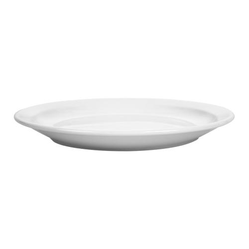 Olympia Whiteware Narrow Rimmed Plate - 250mm (Box 12)